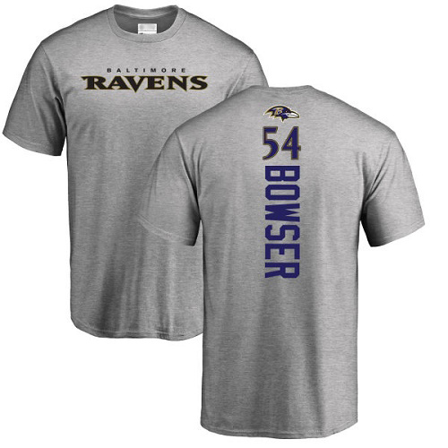 Men Baltimore Ravens Ash Tyus Bowser Backer NFL Football #54 T Shirt->baltimore ravens->NFL Jersey